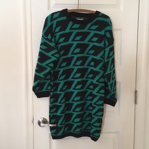 Vintage esprit graphic print sweater dress